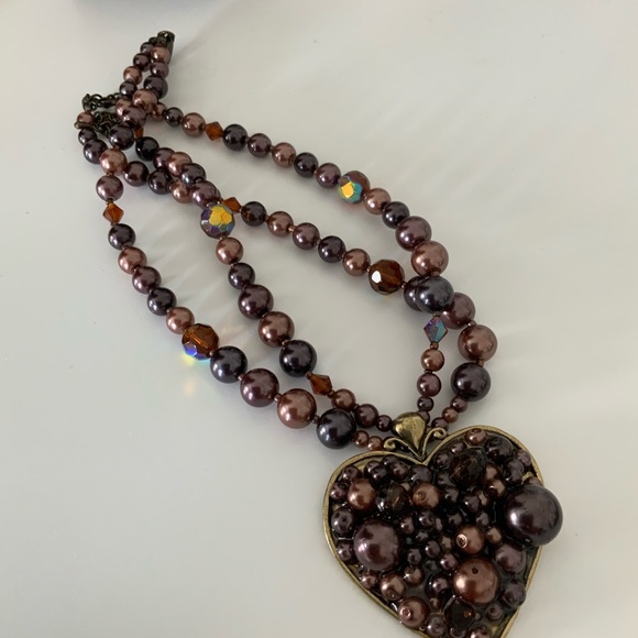 Heart necklace- unique vintage heart - Picture 5 of 6